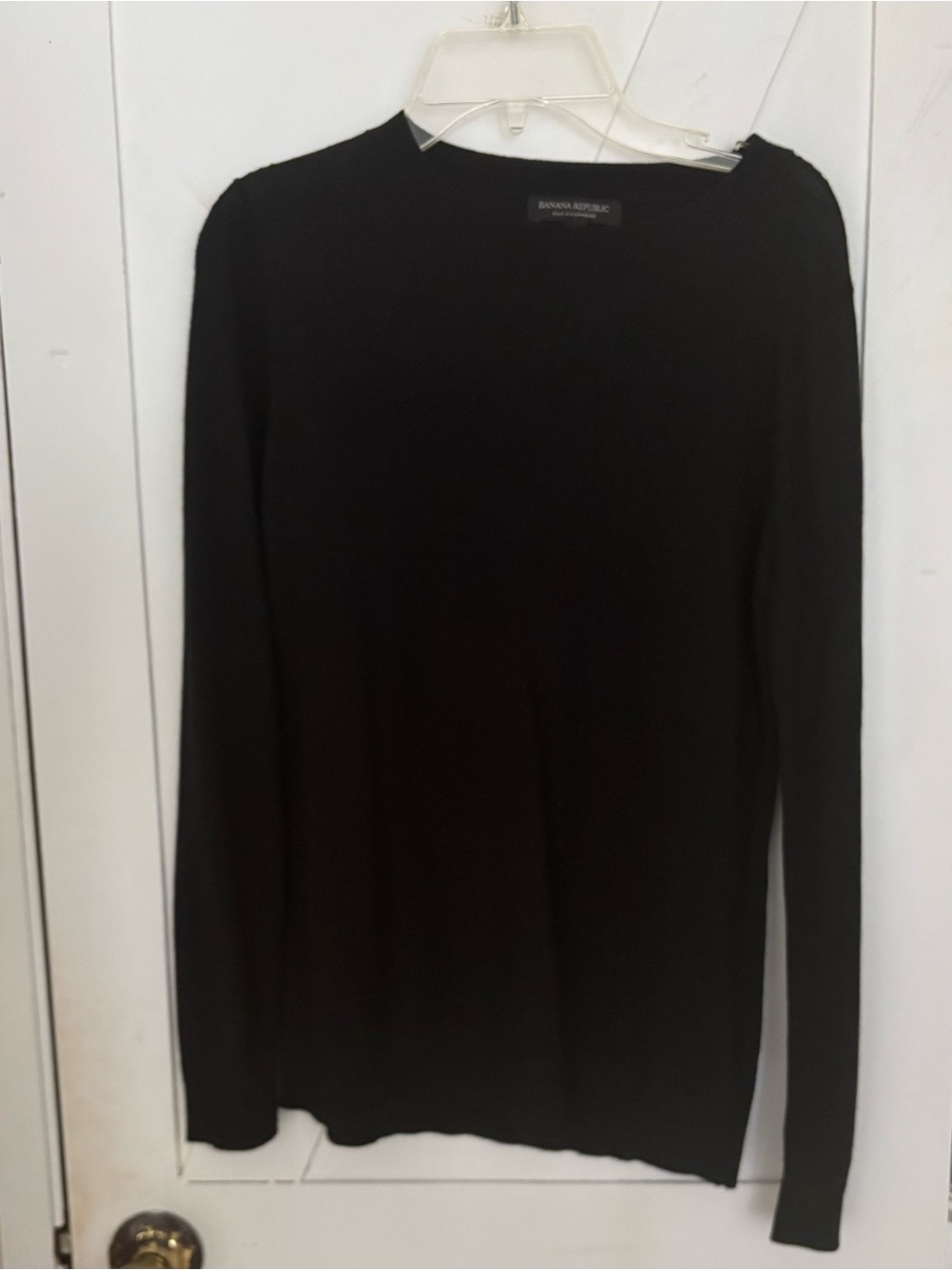 Title: Banana Republic Silk Cashmere Black Crewneck Sweater XS